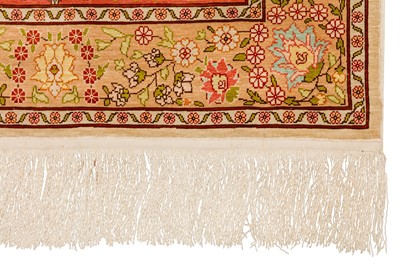 Lot 41 - A VERY FINE SIGNED SILK HEREKE RUG, TURKEY