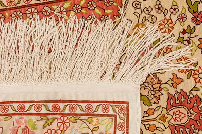 Lot 41 - A VERY FINE SIGNED SILK HEREKE RUG, TURKEY