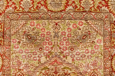 Lot 45 - AN EXTREMELY FINE SIGNED SILK HEREKE RUG, TURKEY