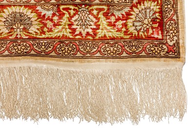 Lot 45 - AN EXTREMELY FINE SIGNED SILK HEREKE RUG, TURKEY