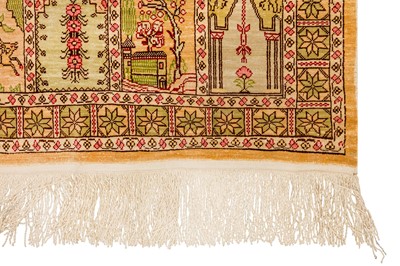 Lot 74 - AN EXTREMELY FINE SIGNED SILK HEREKE RUG, TURKEY