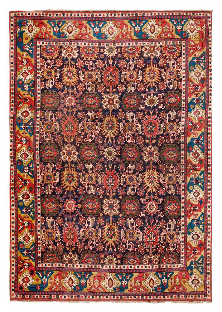 Lot 38 - AN UNUSUAL AZERBAIJAN CARPET OF HARSHANG DESIGN