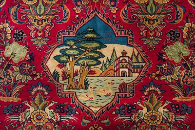 Lot 75 - A VERY FINE KASHAN PRAYER RUG, CENTRAL PERSIA
