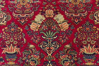 Lot 75 - A VERY FINE KASHAN PRAYER RUG, CENTRAL PERSIA