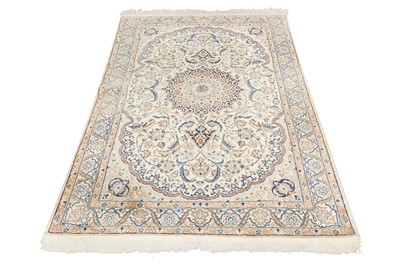 Lot 89 - A VERY FINE PART SILK NAIN RUG, CENTRAL PERSIA
