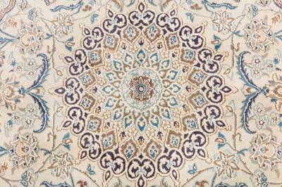 Lot 89 - A VERY FINE PART SILK NAIN RUG, CENTRAL PERSIA