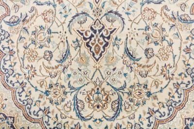 Lot 89 - A VERY FINE PART SILK NAIN RUG, CENTRAL PERSIA