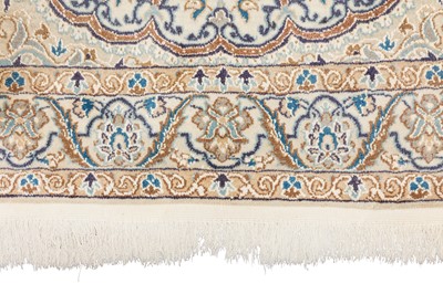 Lot 89 - A VERY FINE PART SILK NAIN RUG, CENTRAL PERSIA