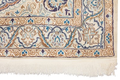 Lot 89 - A VERY FINE PART SILK NAIN RUG, CENTRAL PERSIA