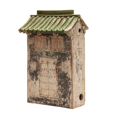 Lot 127 - A large Chinese pottery green-glazed model of a house, Ming dynasty