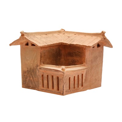 Lot 637 - A Chinese pottery model of a farmhouse, Han dynasty