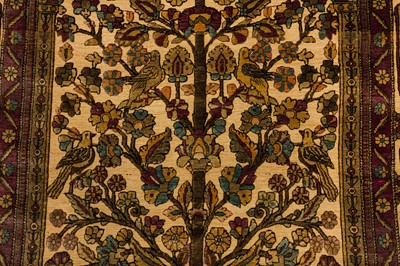 Lot 96 - A VERY FINE ANTIQUE SOUF SILK KASHAN PRAYER RUG, CENTRAL PERSIA 