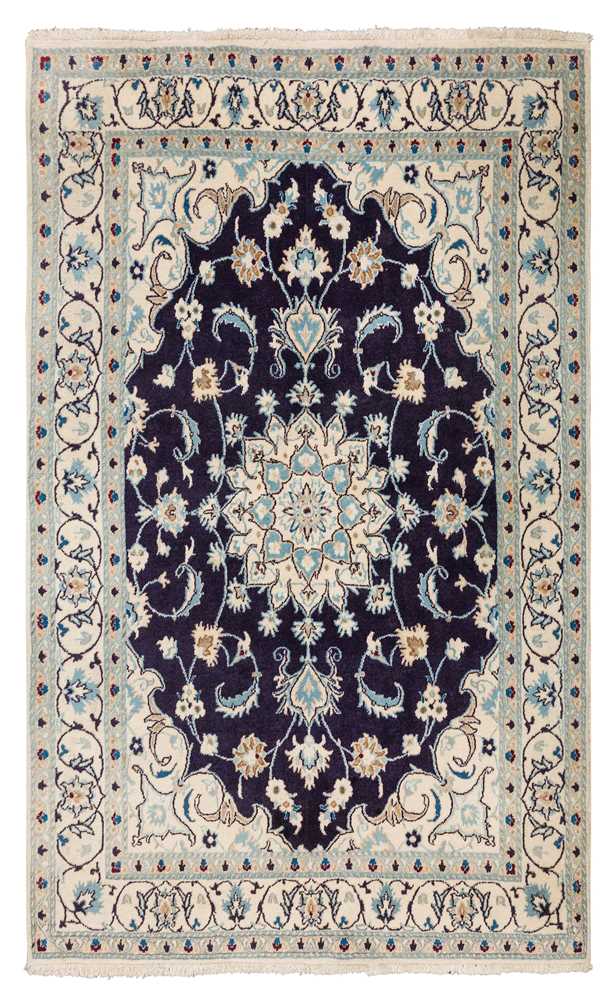 Lot 40 - A FINE PART SILK NAIN RUG, CENTRAL PERSIA