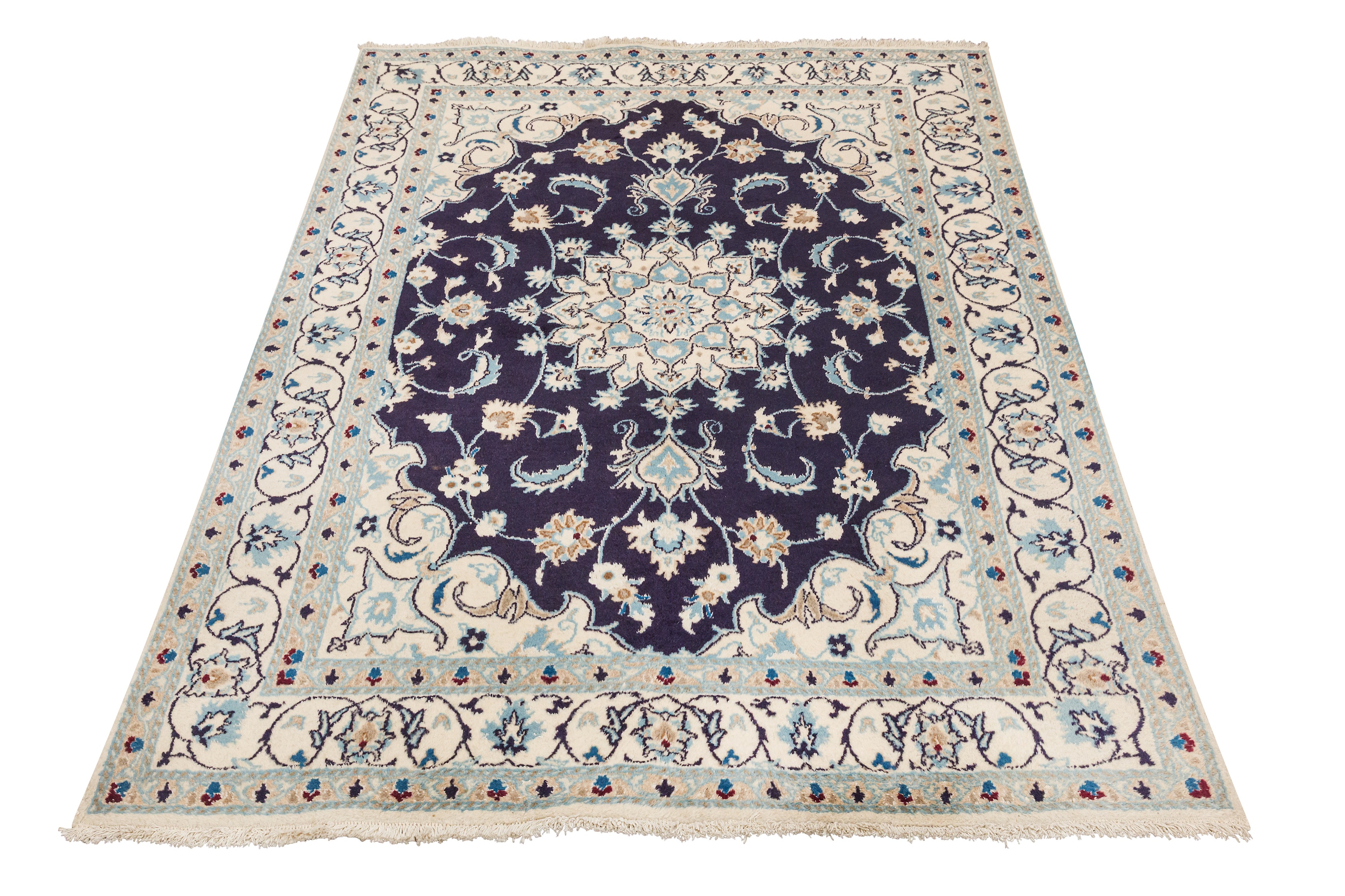 Lot 40 - A FINE PART SILK NAIN RUG, CENTRAL PERSIA
