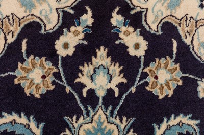 Lot 40 - A FINE PART SILK NAIN RUG, CENTRAL PERSIA
