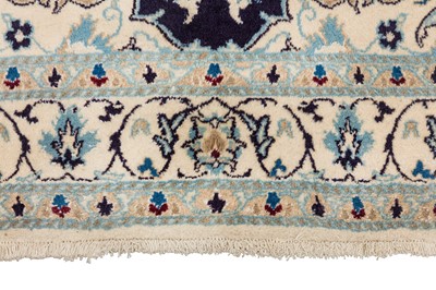 Lot 40 - A FINE PART SILK NAIN RUG, CENTRAL PERSIA