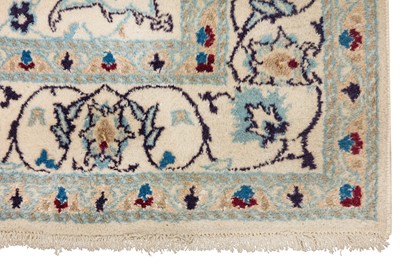 Lot 40 - A FINE PART SILK NAIN RUG, CENTRAL PERSIA
