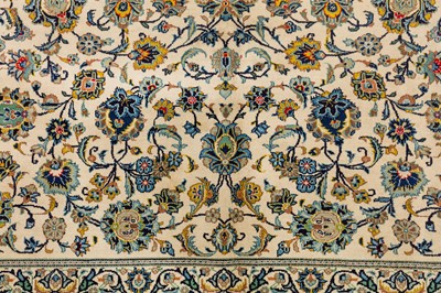 Lot 46 - A FINE SIGNED KASHAN CARPET, CENTRAL PERSIA