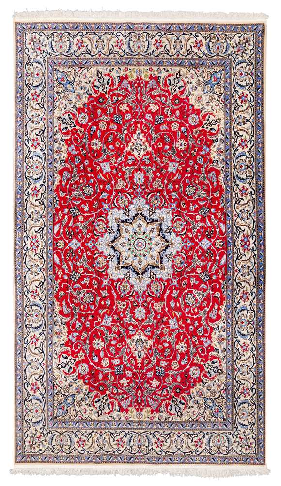 Lot 44 - AN EXTREMELY FINE PART SILK NAIN CARPET, CENTRAL PERSIA
