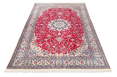 Lot 44 - AN EXTREMELY FINE PART SILK NAIN CARPET, CENTRAL PERSIA