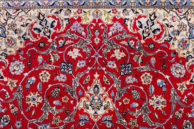 Lot 44 - AN EXTREMELY FINE PART SILK NAIN CARPET, CENTRAL PERSIA
