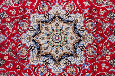 Lot 44 - AN EXTREMELY FINE PART SILK NAIN CARPET, CENTRAL PERSIA