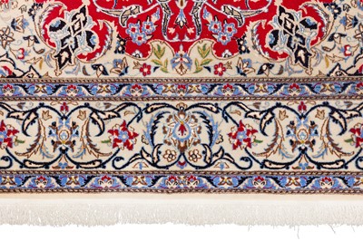 Lot 44 - AN EXTREMELY FINE PART SILK NAIN CARPET, CENTRAL PERSIA