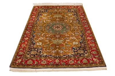 Lot 94 - A VERY FINE SILK QUM RUG, CENTRAL PERSIA