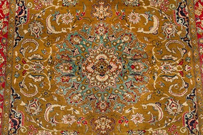 Lot 94 - A VERY FINE SILK QUM RUG, CENTRAL PERSIA