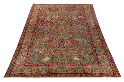 Lot 90 - A VERY FINE ANTIQUE MILLEFLEUR KIRMAN PRAYER RUG, SOUTH PERSIA