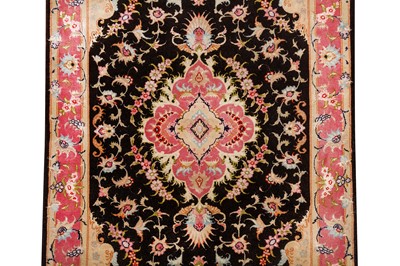Lot 43 - A VERY FINE PART SILK TABRIZ RUNNER, NORTH-WEST PERSIA