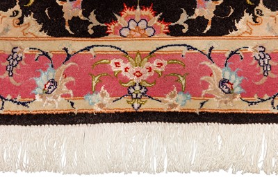 Lot 43 - A VERY FINE PART SILK TABRIZ RUNNER, NORTH-WEST PERSIA
