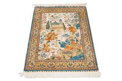 Lot 95 - A VERY FINE SIGNED SILK HEREKE RUG, TURKEY