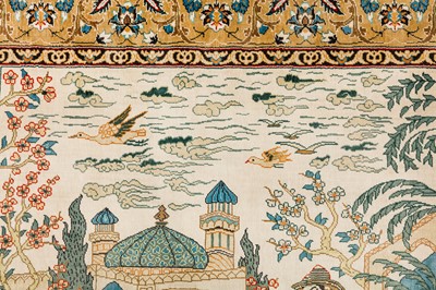 Lot 95 - A VERY FINE SIGNED SILK HEREKE RUG, TURKEY
