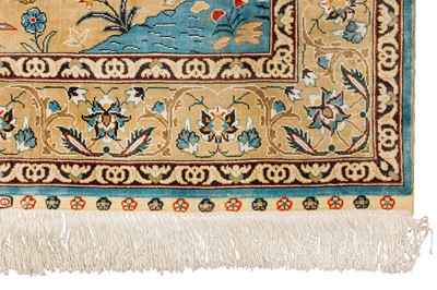 Lot 95 - A VERY FINE SIGNED SILK HEREKE RUG, TURKEY