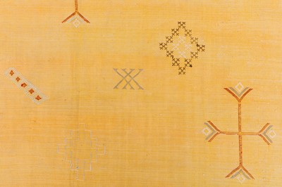 Lot 77 - AN UNUSUAL MOROCCAN SILK FLAT WEAVE LARGE RUG