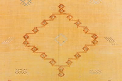 Lot 77 - AN UNUSUAL MOROCCAN SILK FLAT WEAVE LARGE RUG