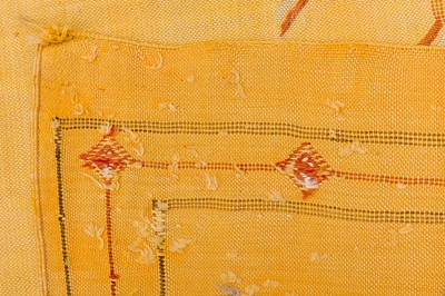 Lot 77 - AN UNUSUAL MOROCCAN SILK FLAT WEAVE LARGE RUG