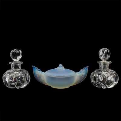 Lot 106 - Attributed to Baccarat, pair of glass scent bottles