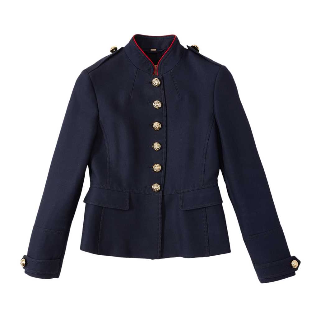 Lot 87 - Burberry Navy Military Short Jacket - Size 8