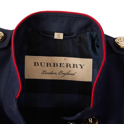 Lot 87 - Burberry Navy Military Short Jacket - Size 8