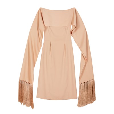 Lot 516 - Burberry Nude Crepe Scarf Midi Dress
