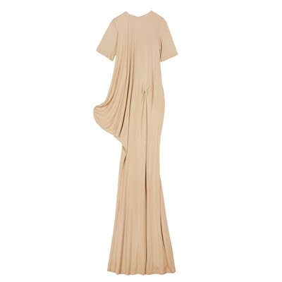 Lot 509 - Burberry Beige Crepe Drape Maxi Dress - Size 6