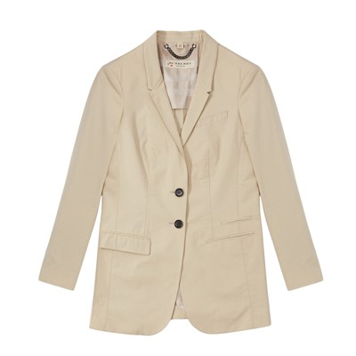 Lot 529 - Burberry Stone Single Breasted Long Blazer - Size 8