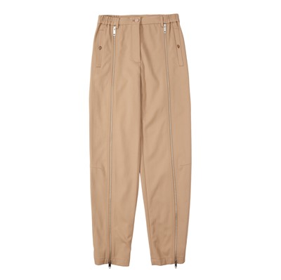 Lot 511 - Burberry Beige Zip Front Trouser - Size 6