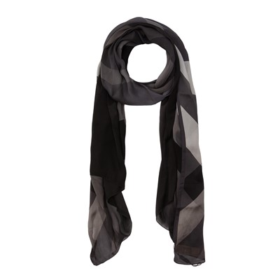 Lot 523 - Burberry Black Nova Check Silk Scarf