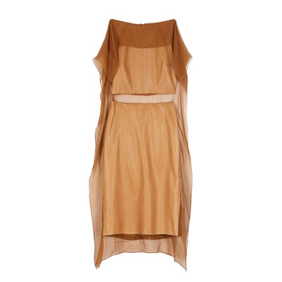 Lot 515 - Burberry Caramel Leather Open Back Dress