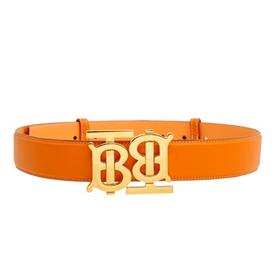 Lot 536 - Burberry Orange TB Monogram Waist Belt - Size S