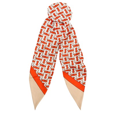 Lot 539 - Burberry Vermillion TB Monogram Silk Chignon