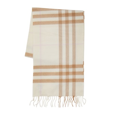 Lot 532 - Burberry Ivory Cashmere Giant Check Scarf